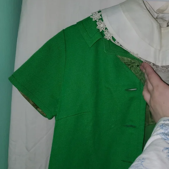 Vintage 60s Gay Gibson 100% Virgin Wool Mod Collar Dress - Picture 8 of 16